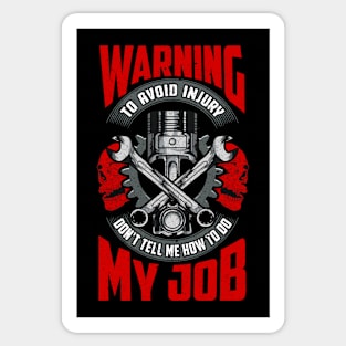 Funny Mechanic Autoworker Meme Saying Sticker